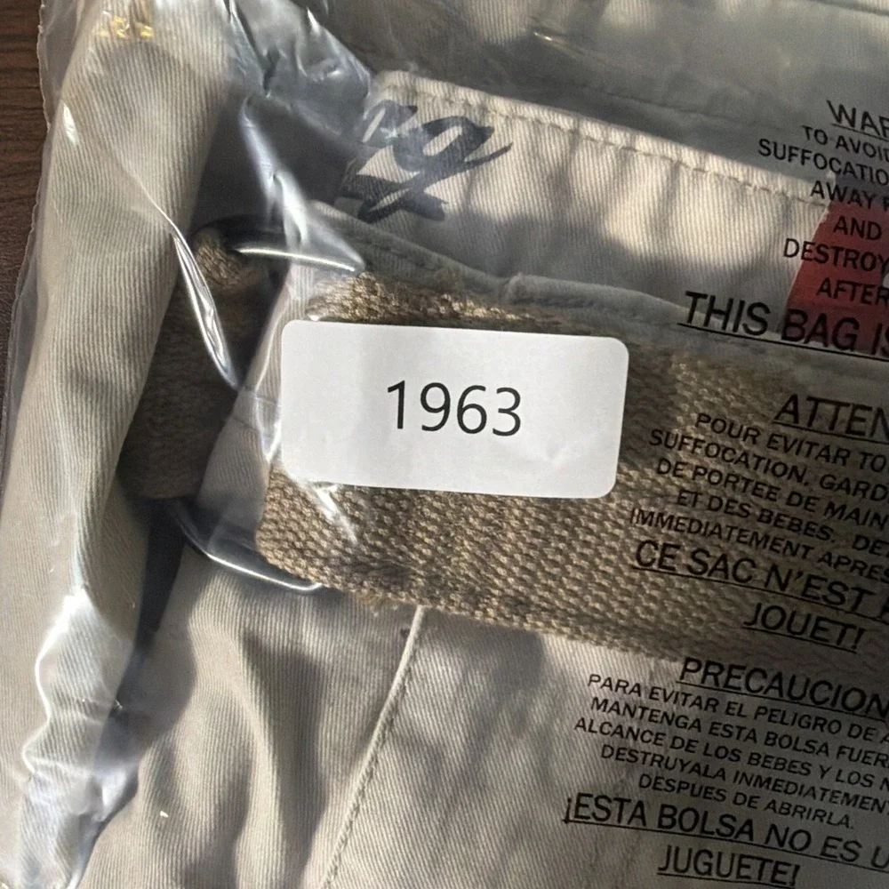 Plugg Mens Belted Cargo Shorts 30 10.5 Inseam Heavy Vintage Driftwood Cotton NEW - Picture 10 of 10